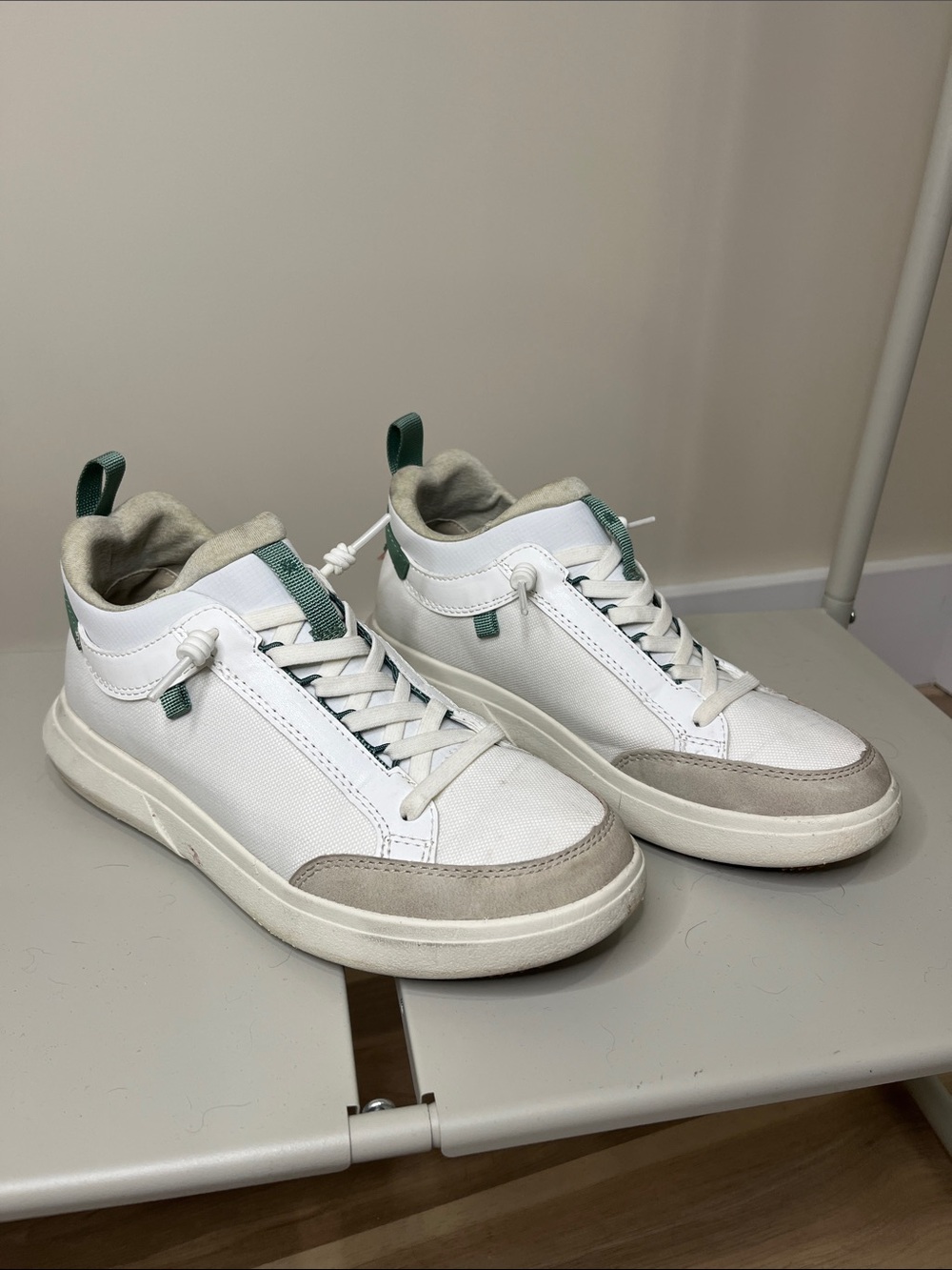 Tropicfeel White Sneakers with Green Heel Accents